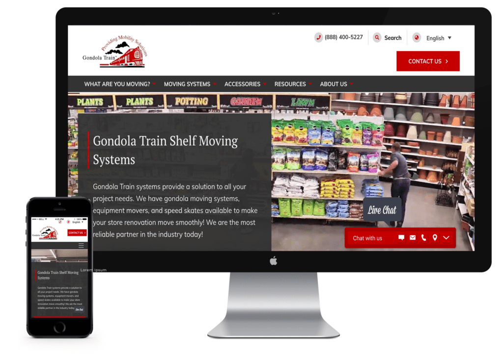 เว็บไซต์ Gondola Train บนมือถือและเดสก์ท็อป