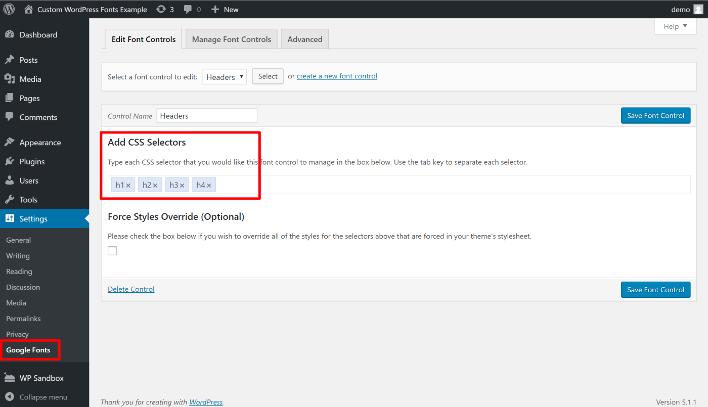 шрифты wordpress 4