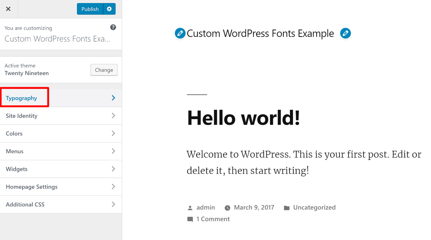 шрифты wordpress 1