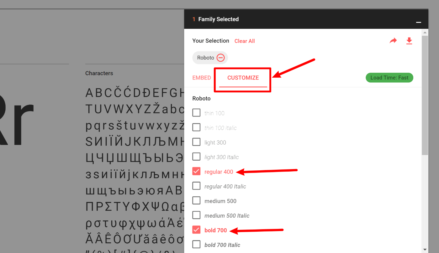 шрифты wordpress 6