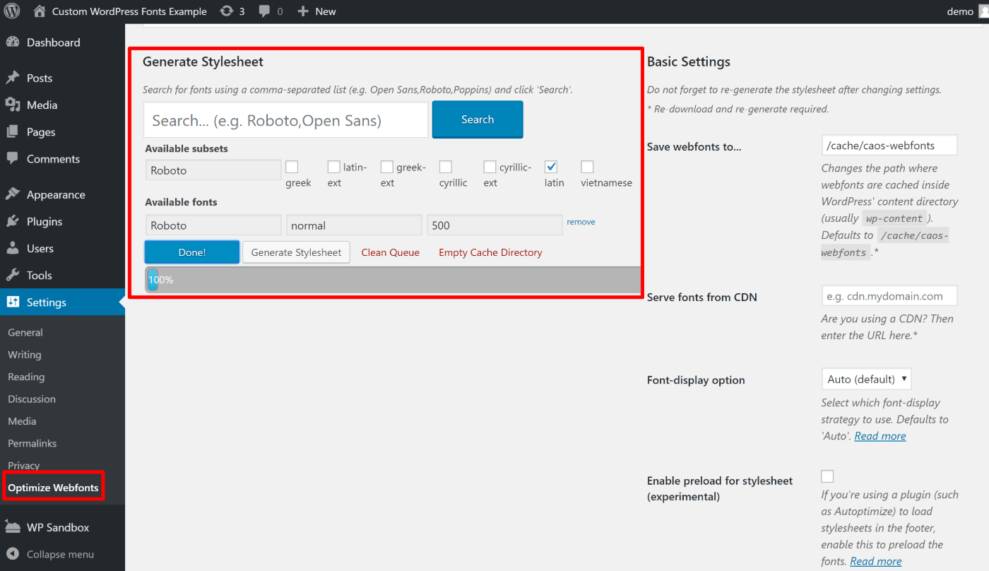 Wordpress шрифты 11