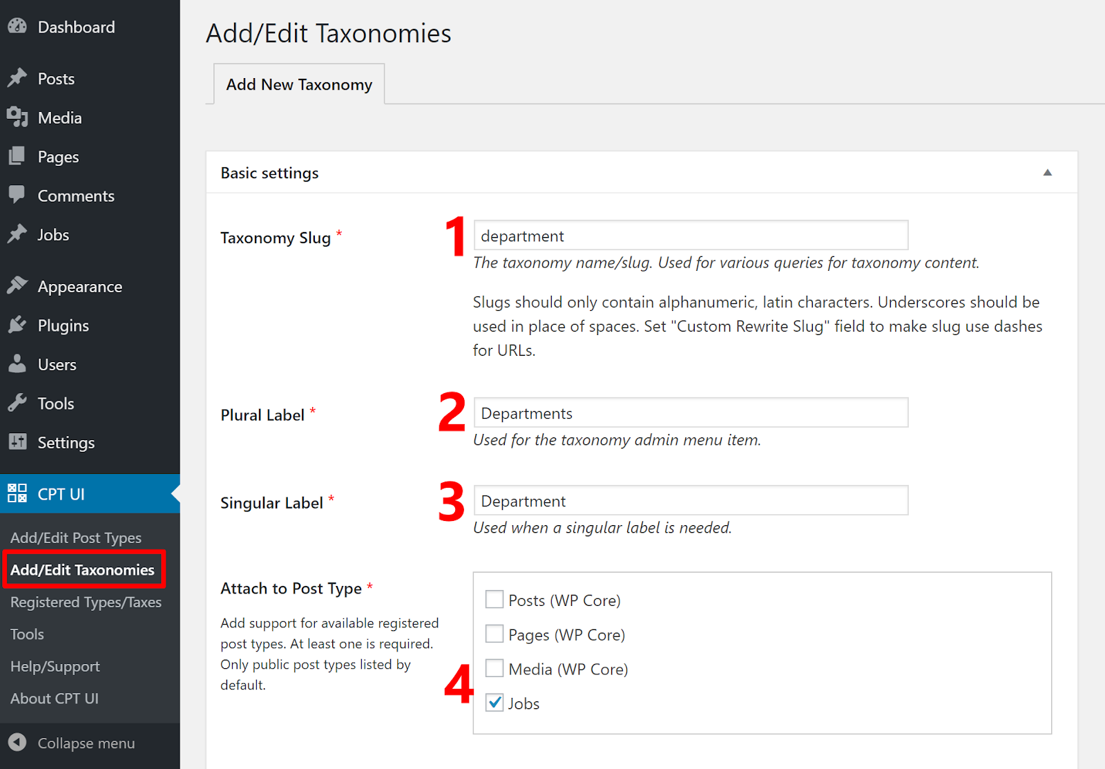 wordpress message personnalisé type 5