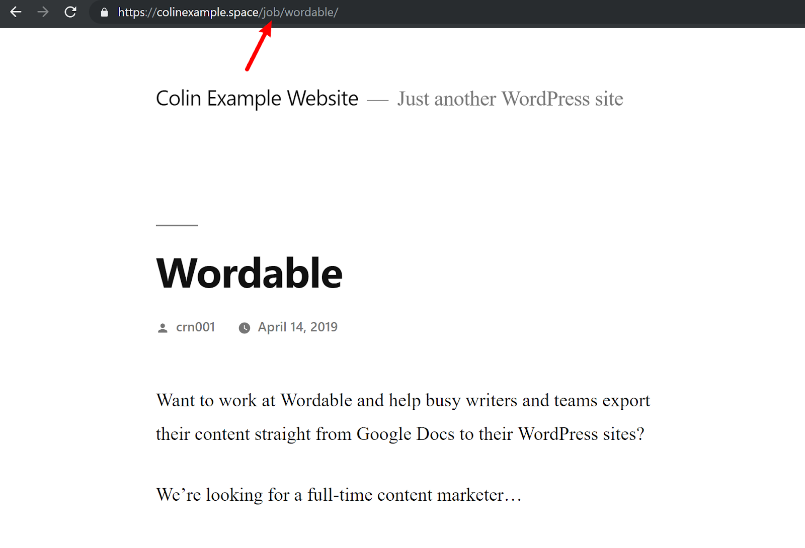 wordpress message personnalisé type 4