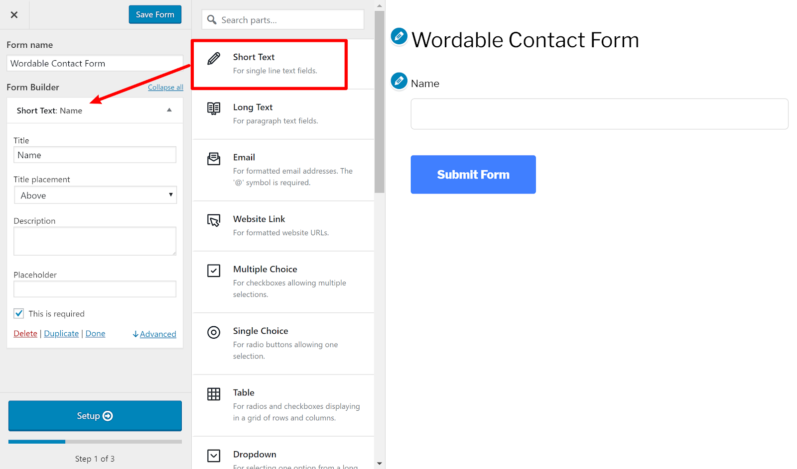 formularz kontaktowy wordpress 4