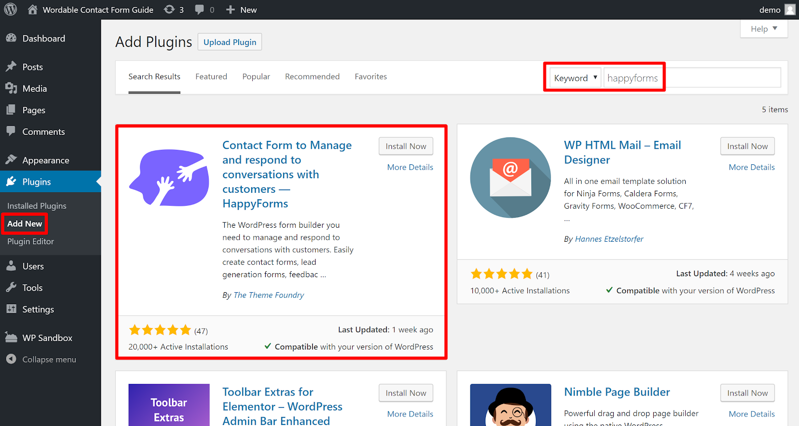 formularz kontaktowy wordpress 1