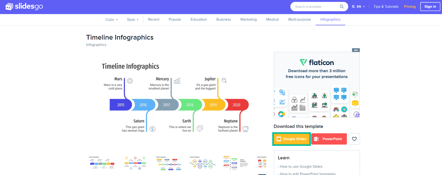 Slidesgo 时间线模板下载