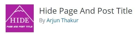 plugin untuk menyembunyikan halaman dan judul posting
