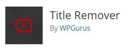 Plugin ini menghapus judul halaman.