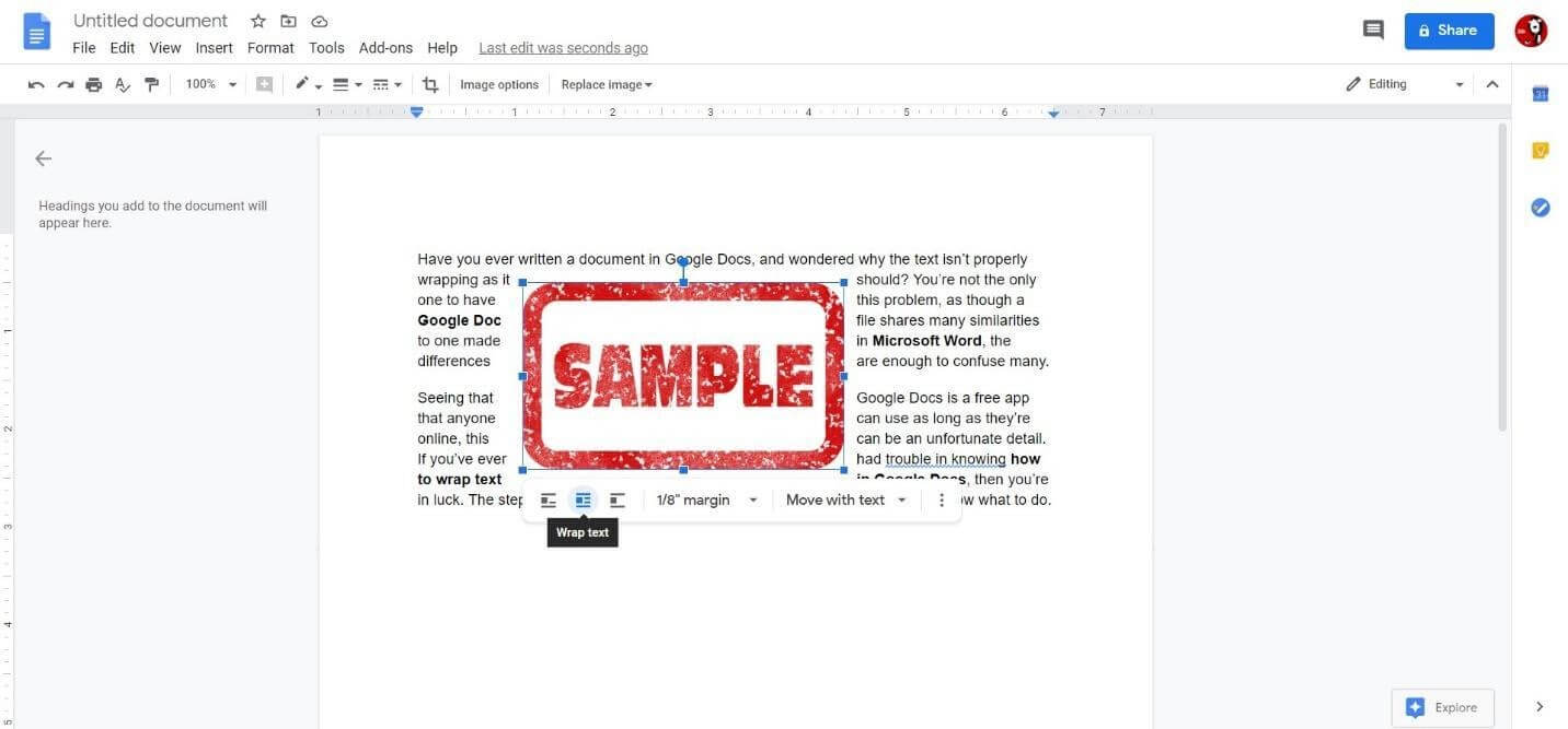 เลือกตัวเลือกข้อความตัด