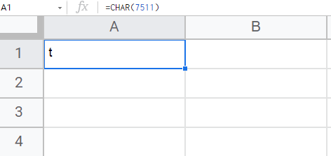 上付き文字または下付き文字がセル内でどのように見えるか