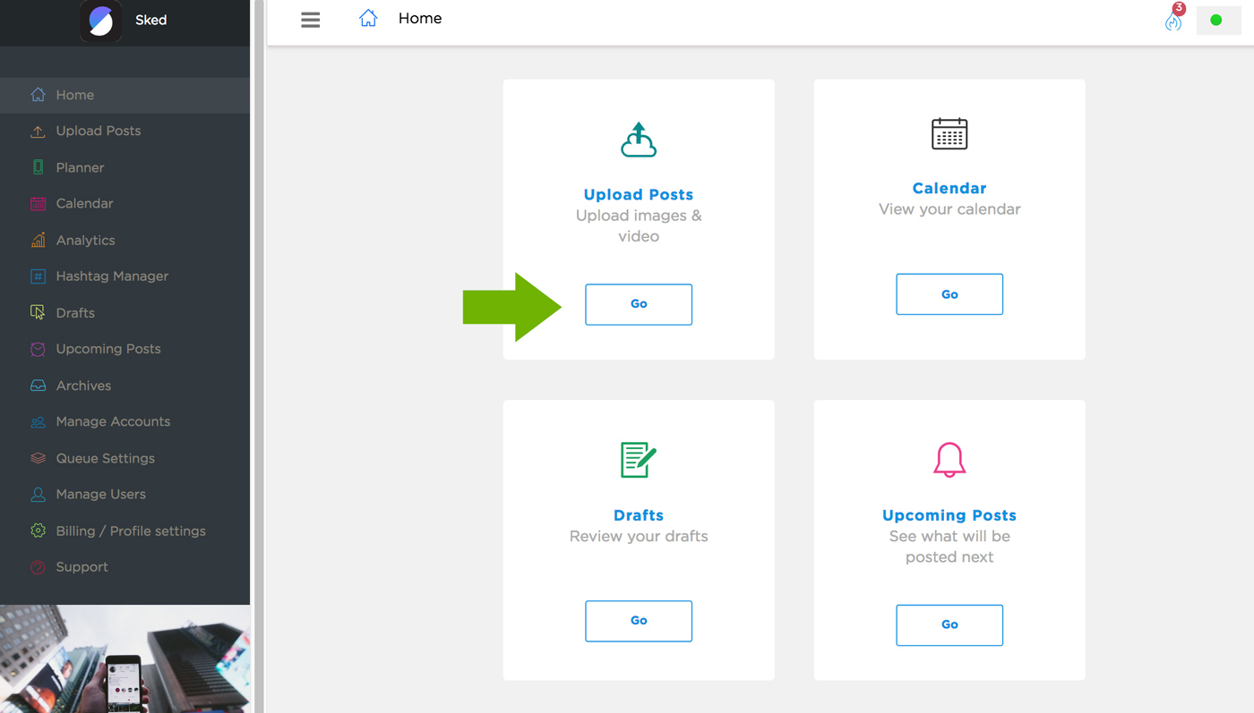 نشر Instagram عبر الهواتف الحقيقية - Sked Social