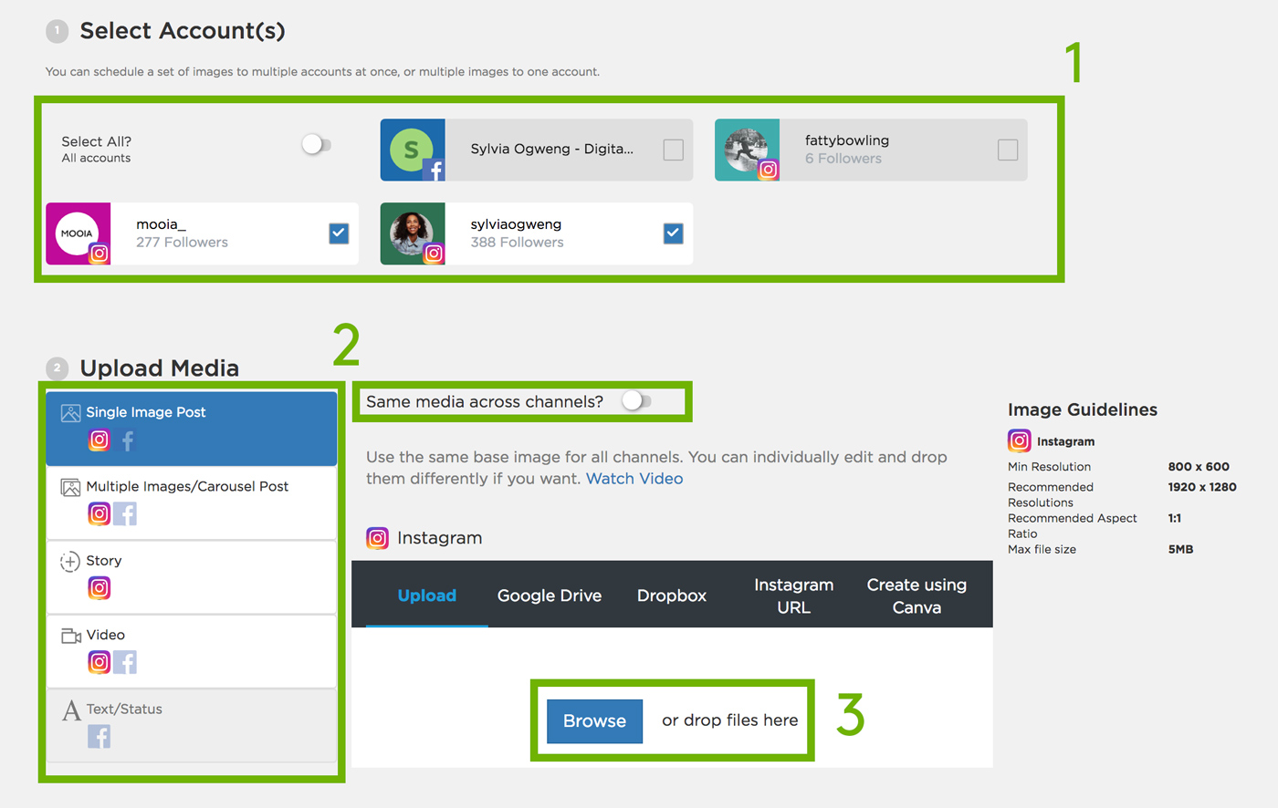 نشر Instagram عبر الهواتف الحقيقية - Sked Social