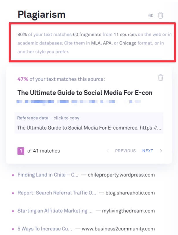 verificação de plágio