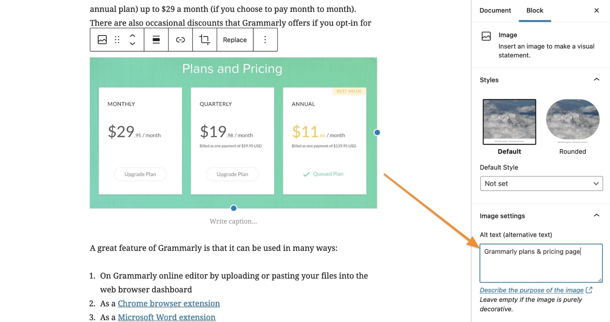 exemplo de texto alternativo