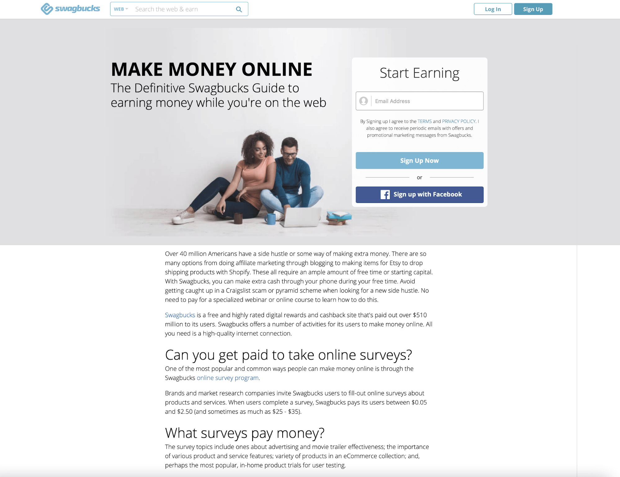 página inicial da savingbucks