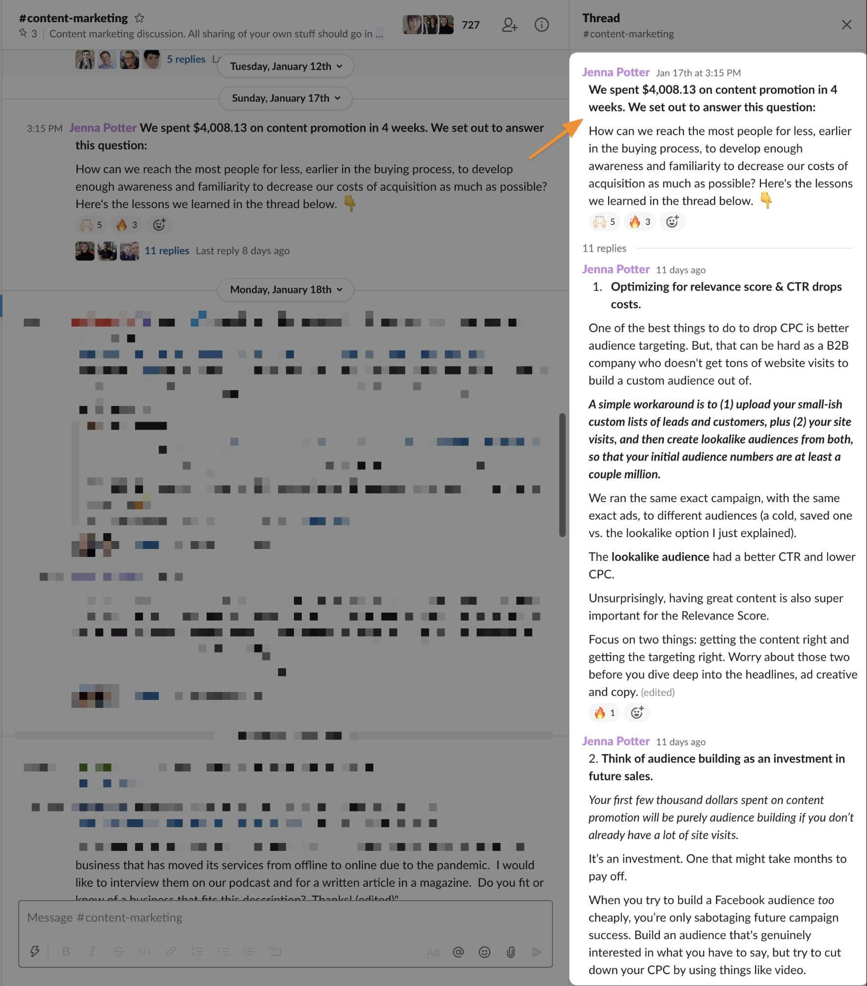 beberapa versi salinan sosial untuk berbagai saluran promosi