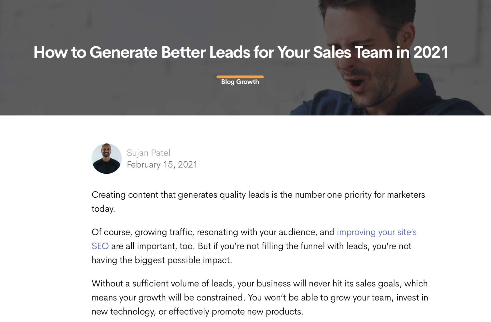 Marketing de contenido de formato largo en forma de blog de wordable.io