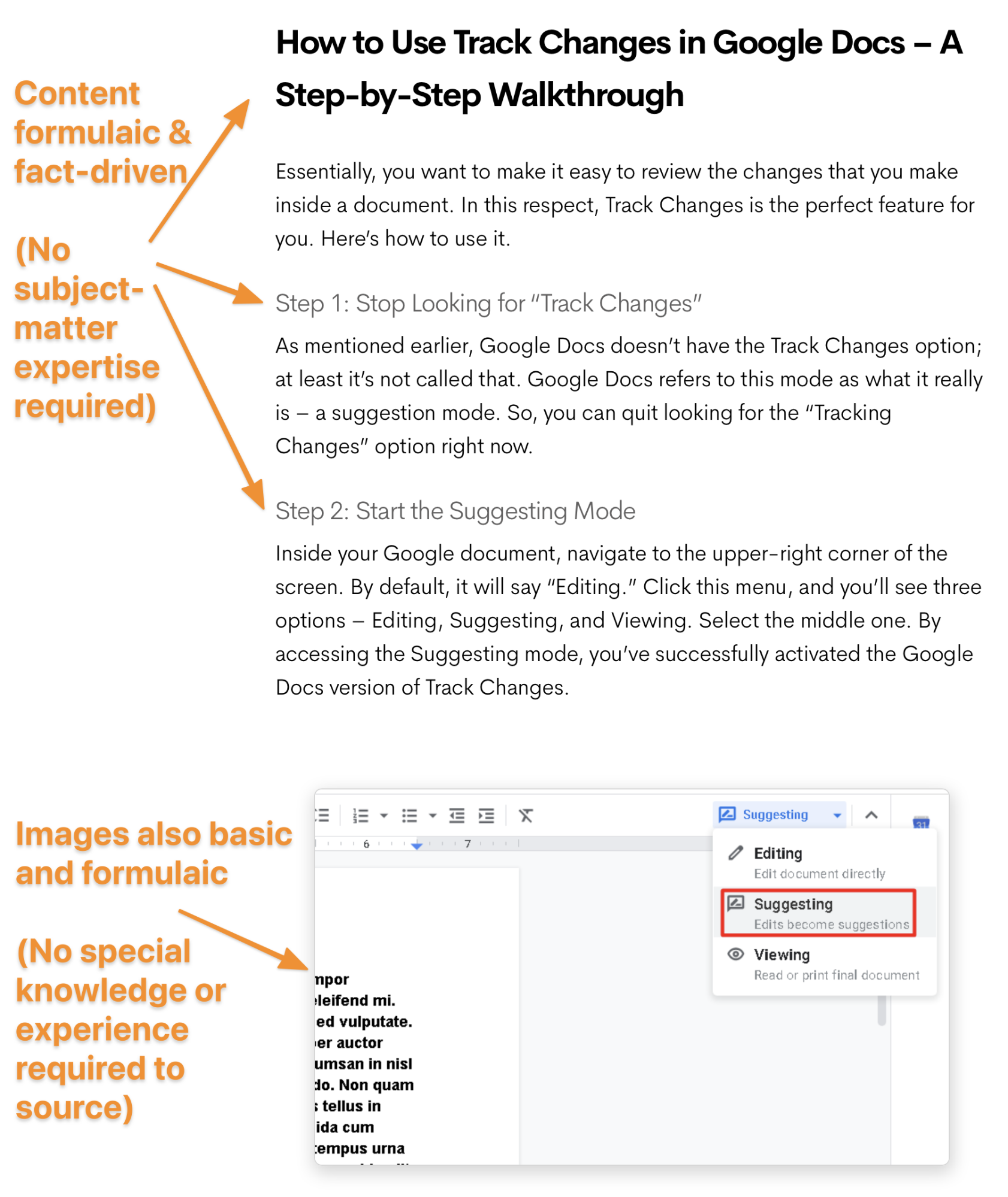 عينة من المحتوى القائم على الحقائق