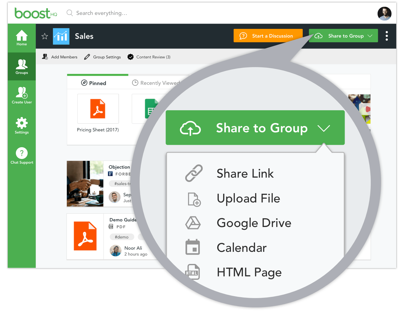 Zrzut ekranu interfejsu BoostHQ