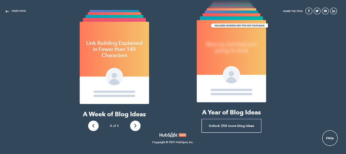 Antarmuka Generator Ide Blog HubSpot