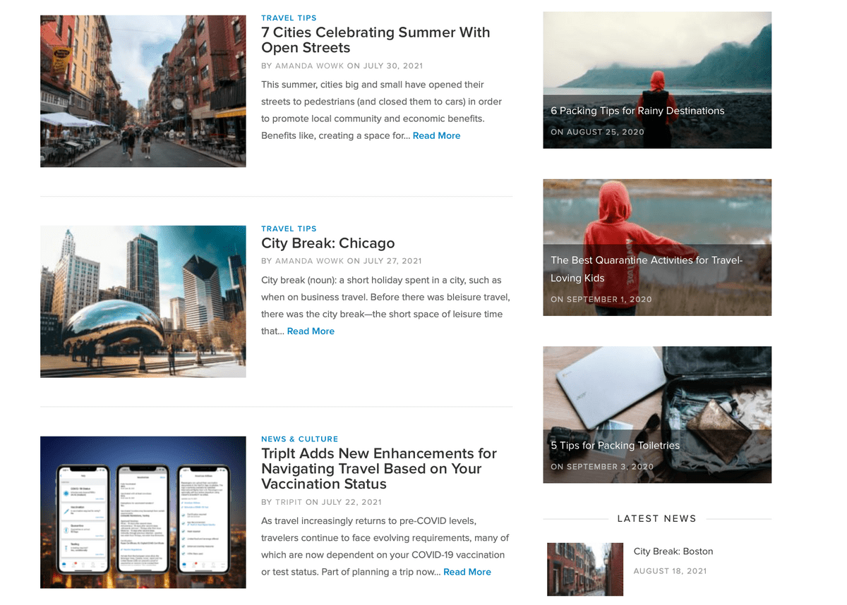 Exemple de marketing de contenu TripIt pour les marques de voyage