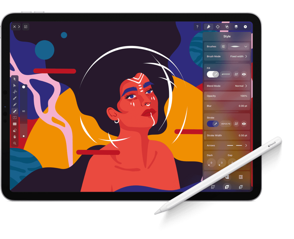 Interface utilisateur de Vectornator