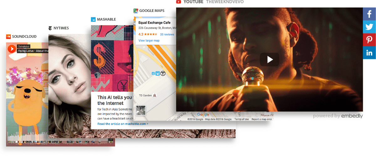 Page d'accueil Embed.ly