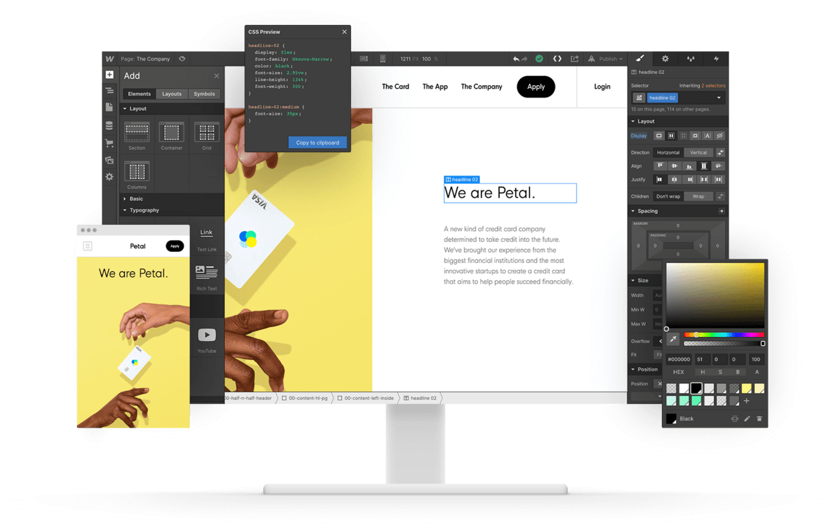 Interface utilisateur du flux Web
