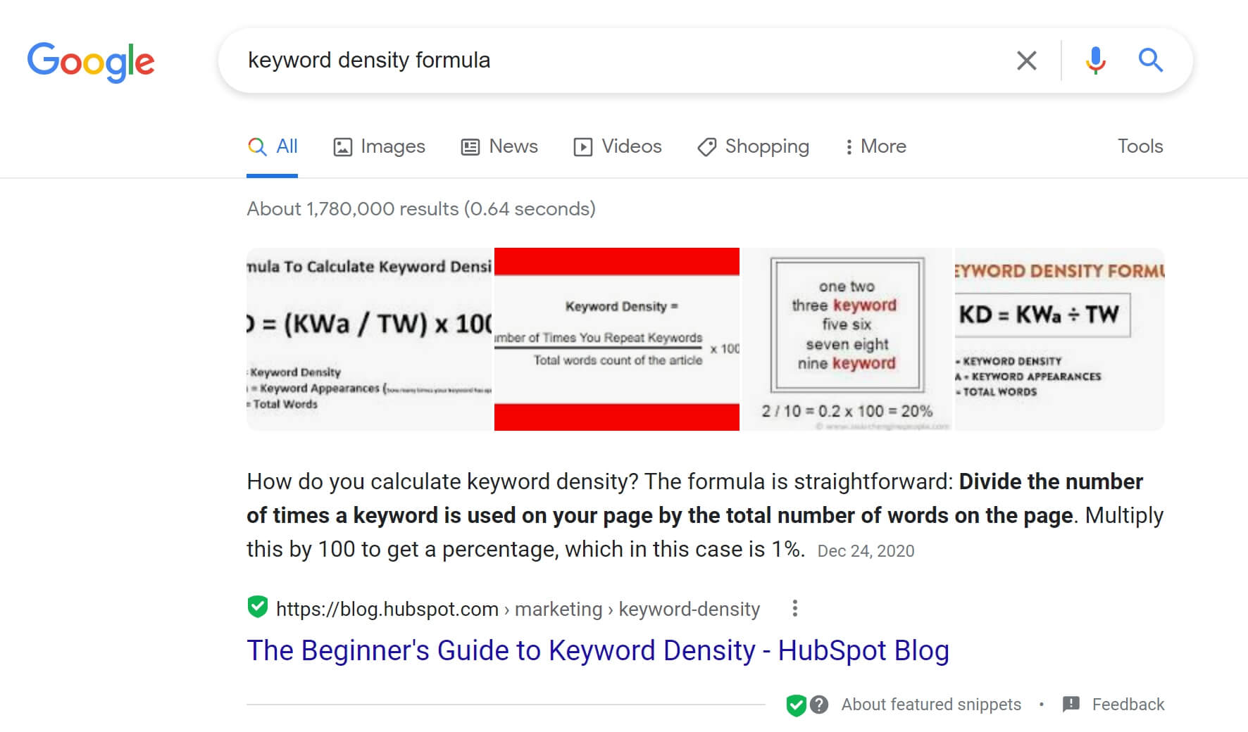 一次キーワード調査結果のサンプル