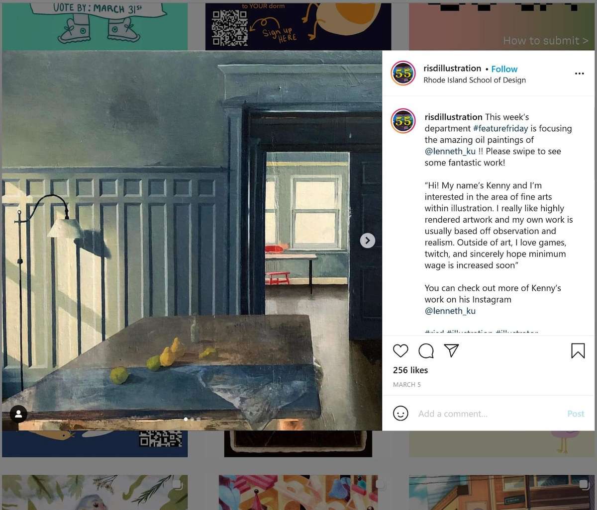 Screenshot eines Kommentarbereichs eines Instagram-Posts eines Künstlers