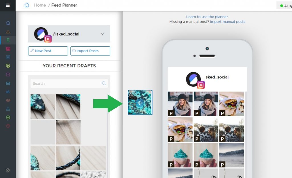 อัลกอริทึม Instagram & Visual Planner - Sked Social