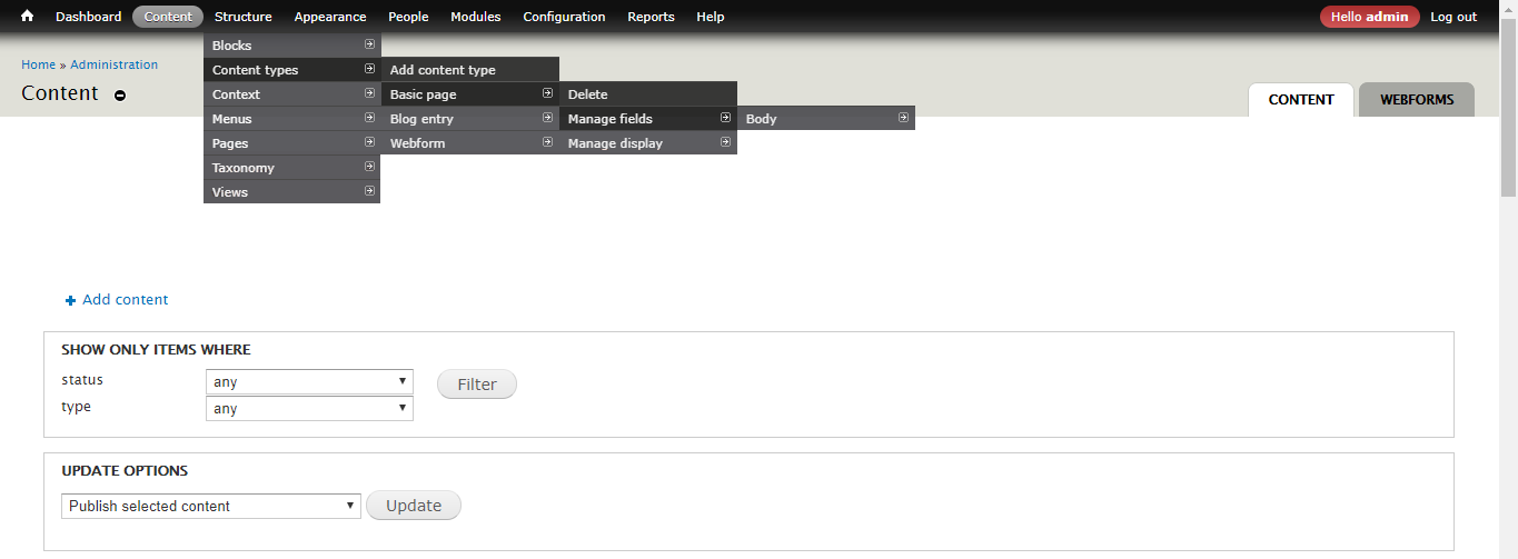 zarządzanie zawartością