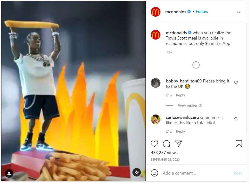 mcdonalds-instagram-post-ekran görüntüsü