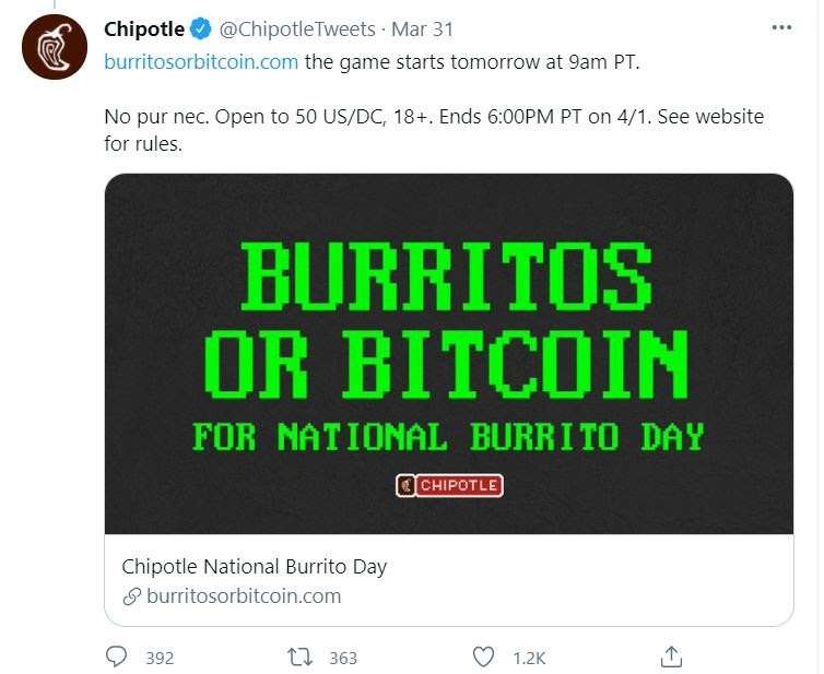 chipotle-twitter-post-ekran görüntüsü