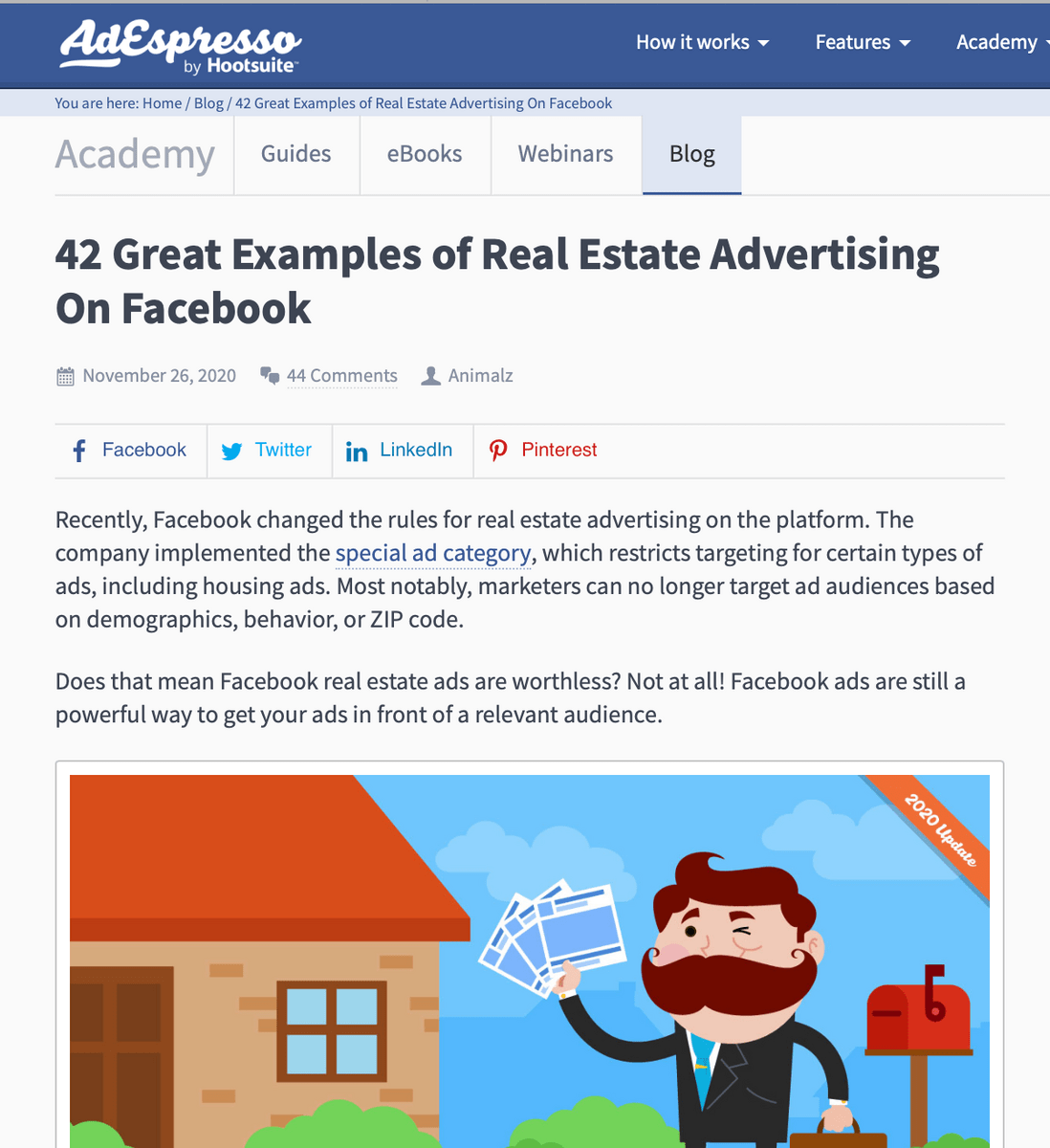 AdEspresso blog post strategia di contenuto segmentato