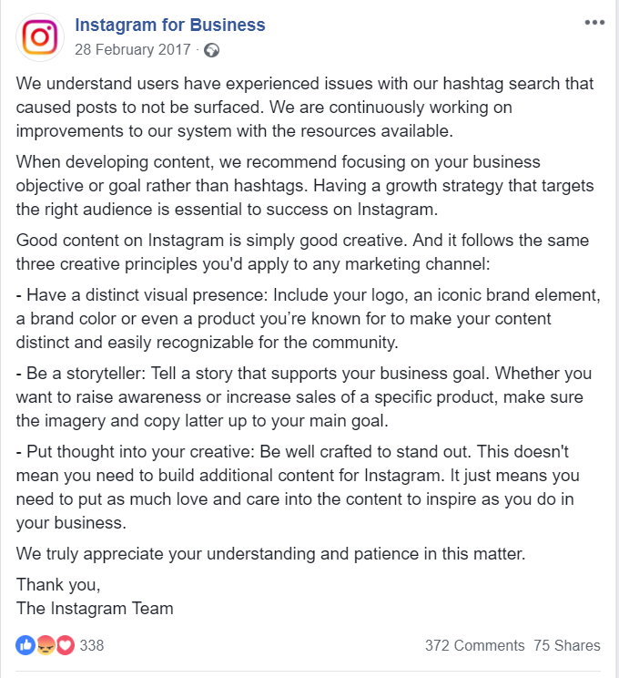 อินสตาแกรมขอโทษเงาห้าม