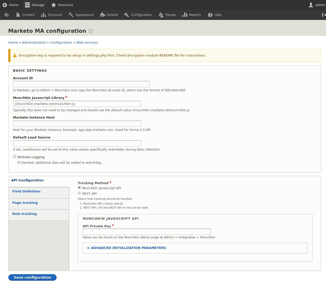 適用於 Drupal 8 的 Marketo MA 模塊