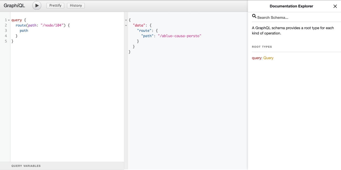 DrupalGraphQL-ルートのクエリ