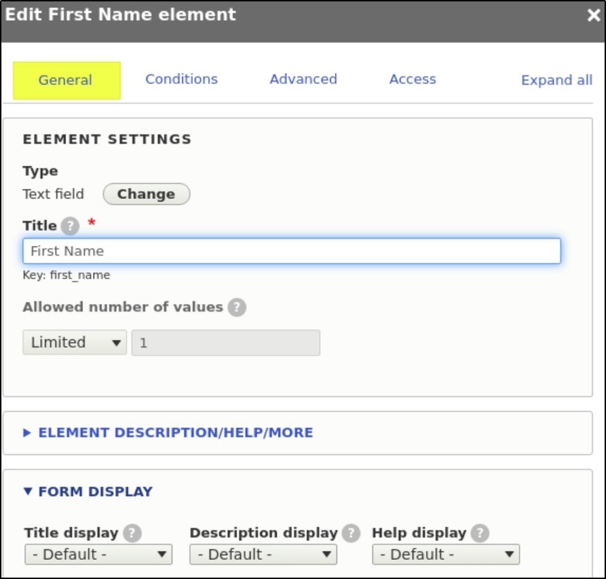 элементы веб-формы