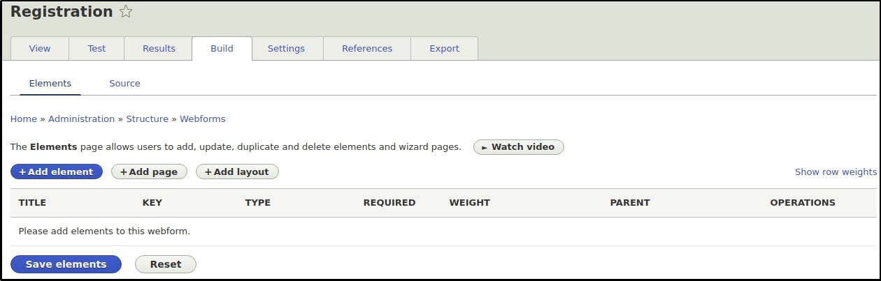 веб-форма Регистрация