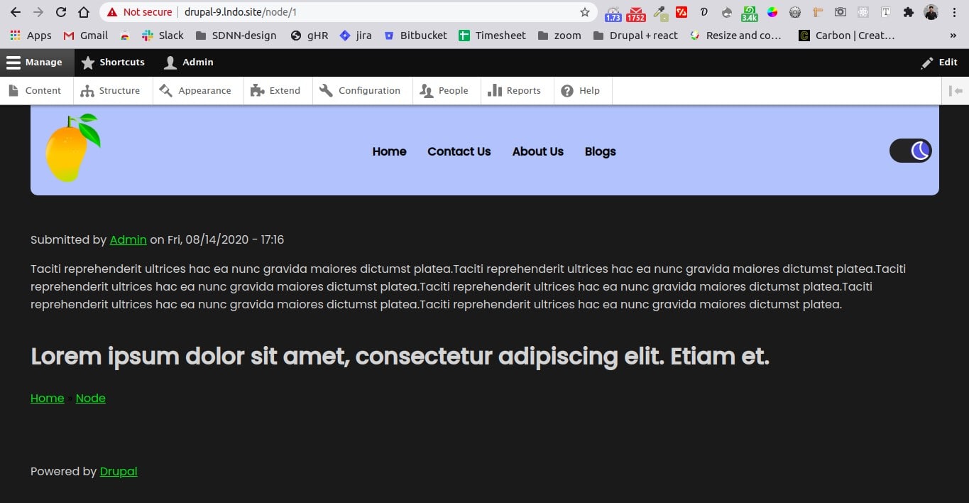 Umschalten zwischen Dunkel- und Hellmodus in Drupal 8
