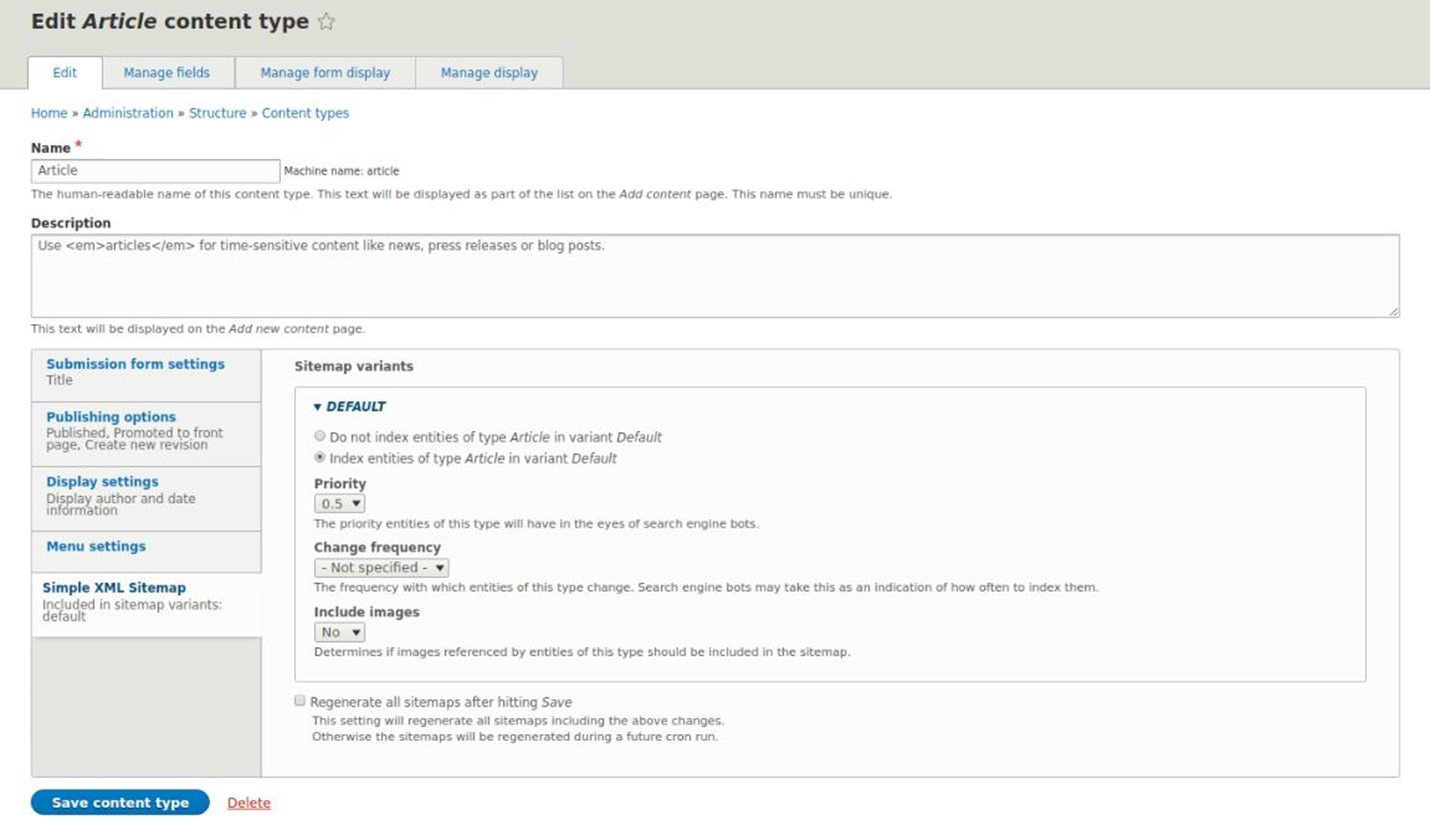 简单的 XML 站点地图