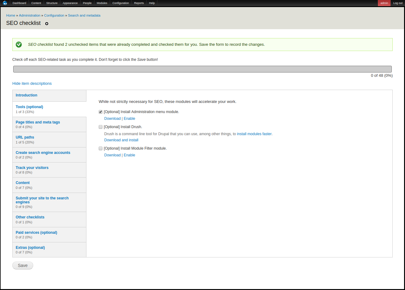 搜索引擎优化清单