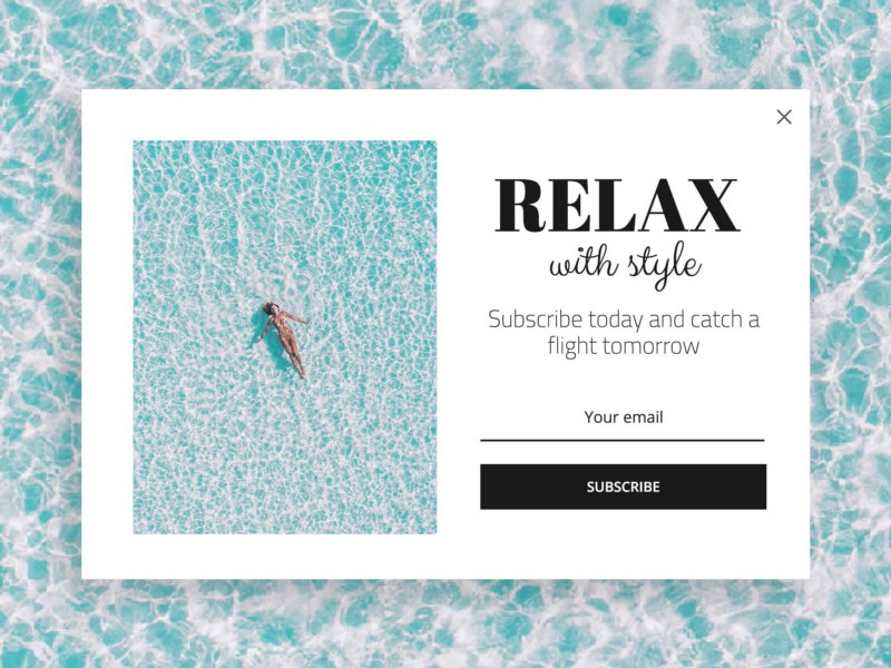 Wyskakujące okienko do przechwytywania poczty e-mail i wyobraźni widza