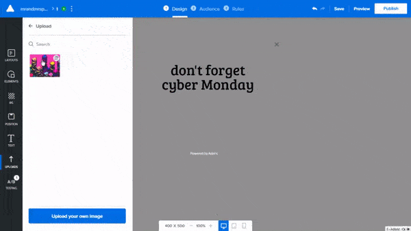 Gunakan GIF untuk membuat popup magnet perhatian sejati. Buat dalam 2 menit di Adoric.