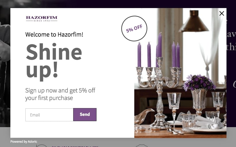 Benvenuto pop-up Hazorfim