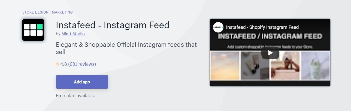 Instafeed Shopify 應用程序