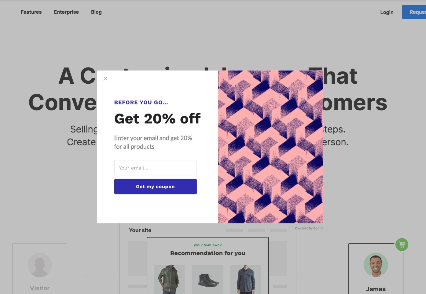 Pop-up de intenção de saída por Adoric