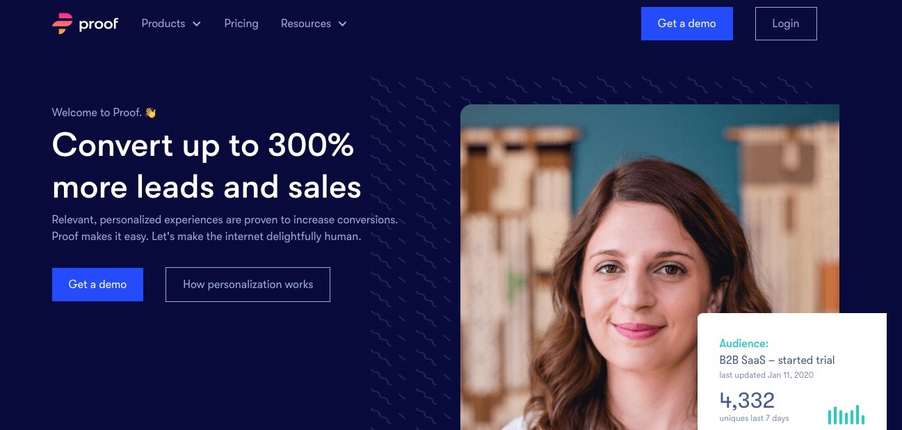 Page d'accueil de la preuve