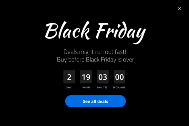 Un pop-up FOMO insistent pentru cei care au îndoieli cu privire la cumpărare